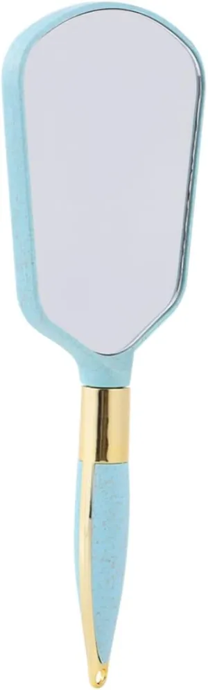 CLISPEED Square Handle Cosmetic Mirror Durable Blue Design for Home and Store Use Clear Reflection Lightweight and Construction Stylish and Functional Mirror
