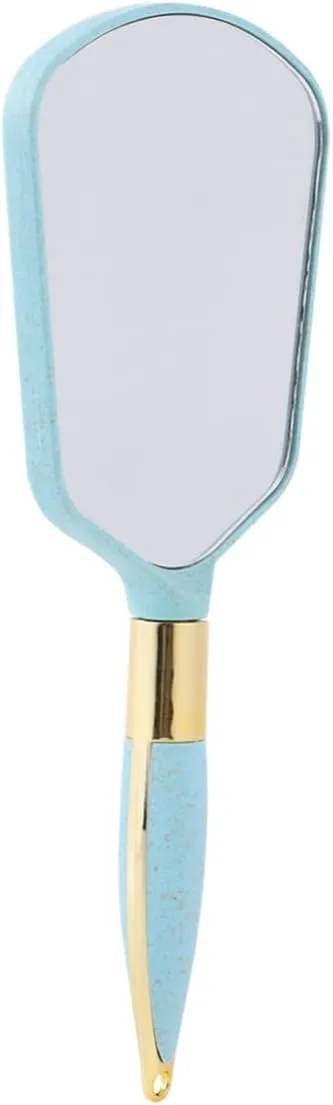 CLISPEED Square Handle Cosmetic Mirror Durable Blue Design for Home and Store Use Clear Reflection Lightweight and Construction Stylish and Functional Mirror