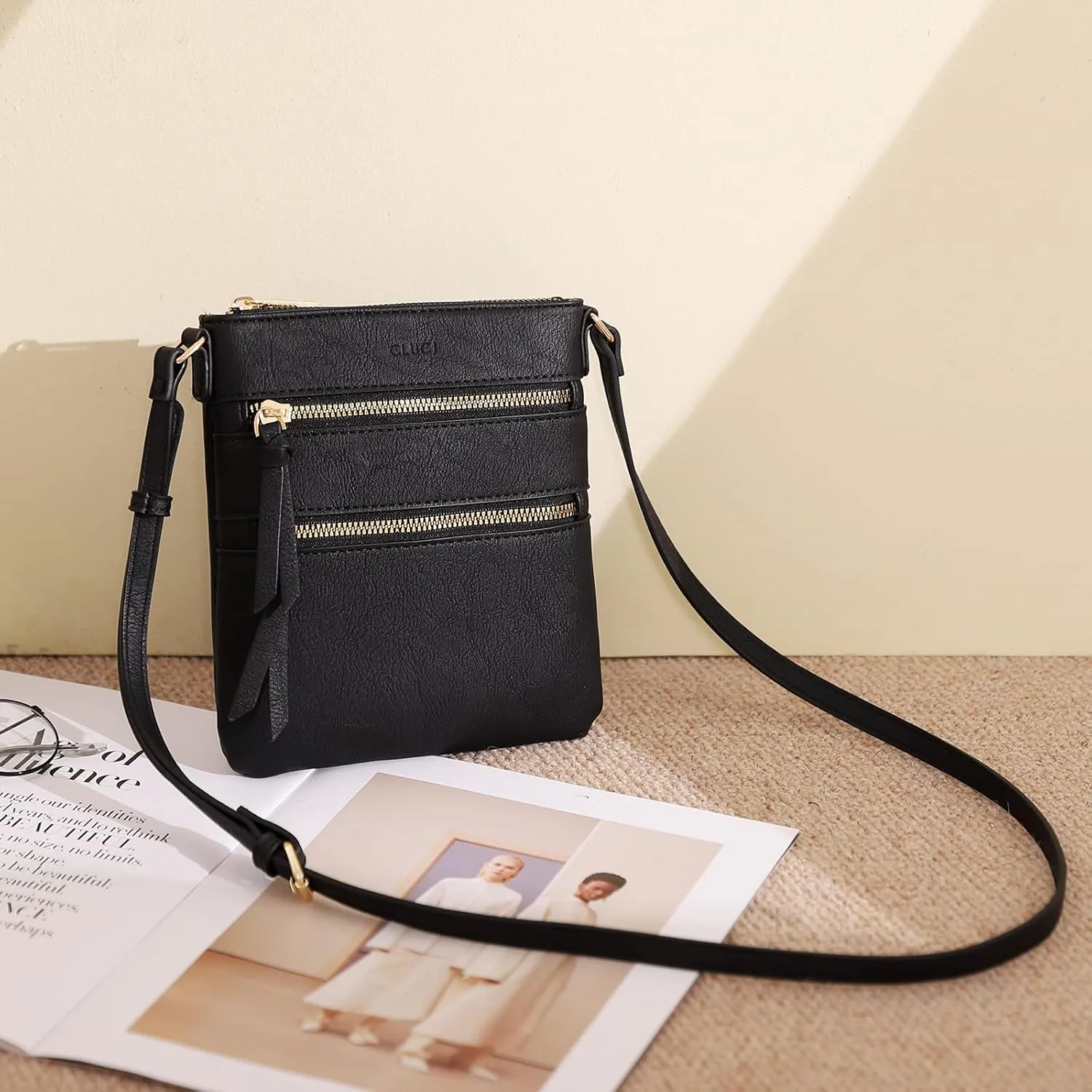 CLUCI Crossbody Purses for Women, Medium Size Zipper Pocket Adjustable Strap, Soft Leather Women's Shoulder Handbags