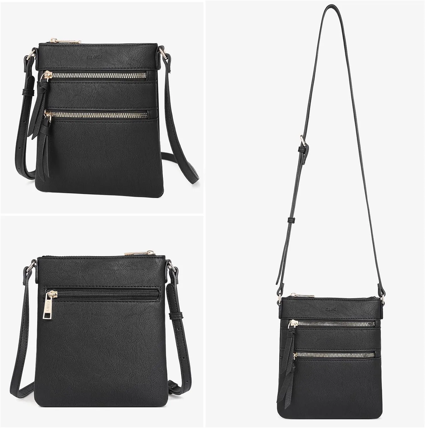 CLUCI Crossbody Purses for Women, Medium Size Zipper Pocket Adjustable Strap, Soft Leather Women's Shoulder Handbags