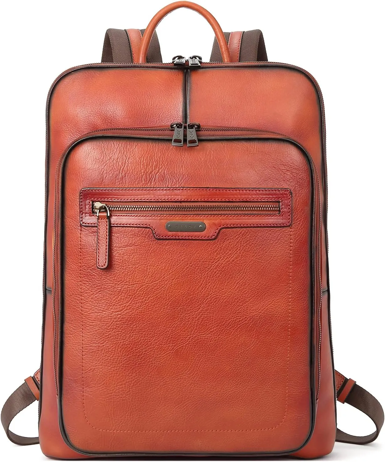 CLUCI Leather Backpack for Women 15.6 Inch Laptop Backpack Vegetable Tanned Full Grain Backpack Purse for Women Work Daypack