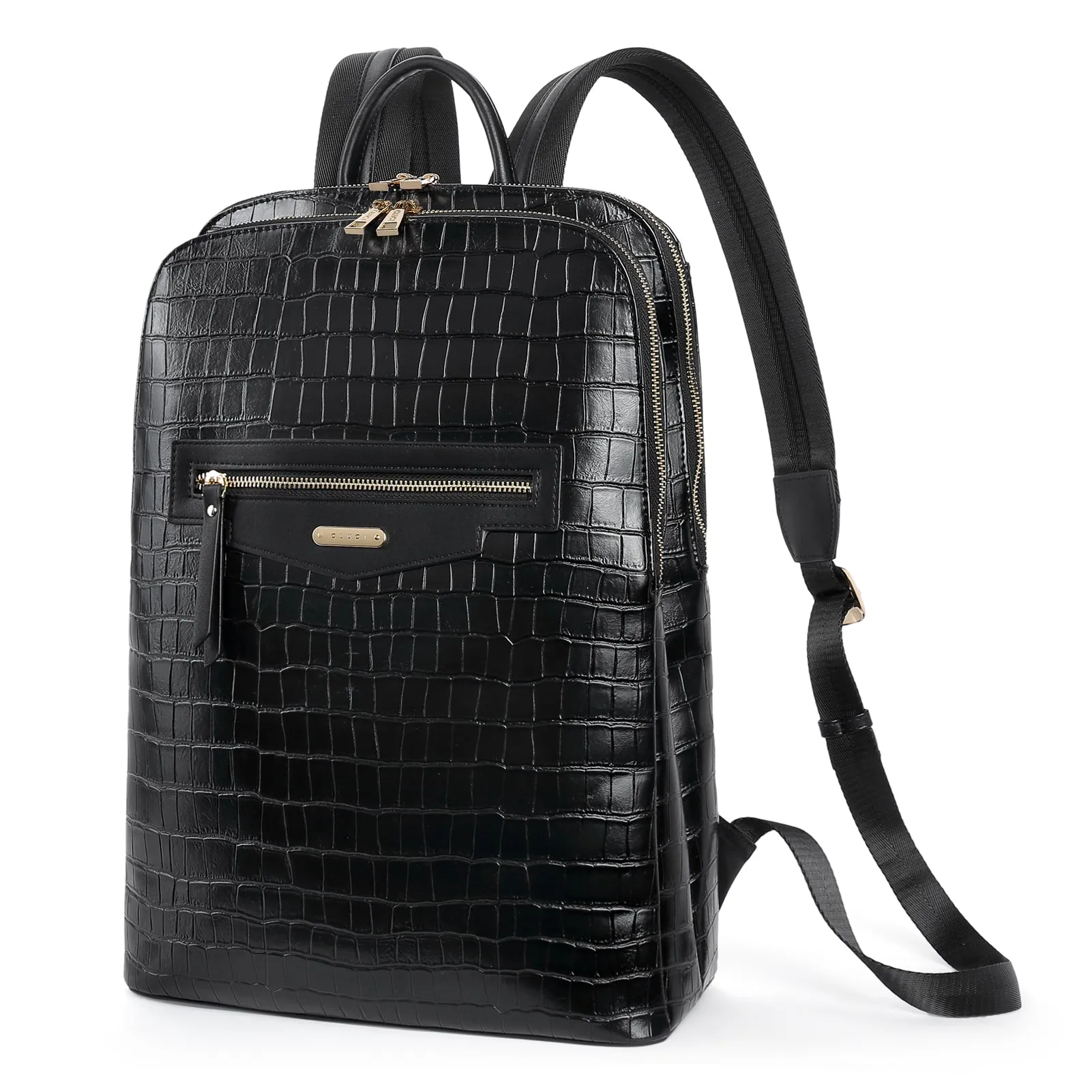 CLUCI Leather Laptop Backpack for Women 15.6 inch Computer Bag Travel Business Daypack