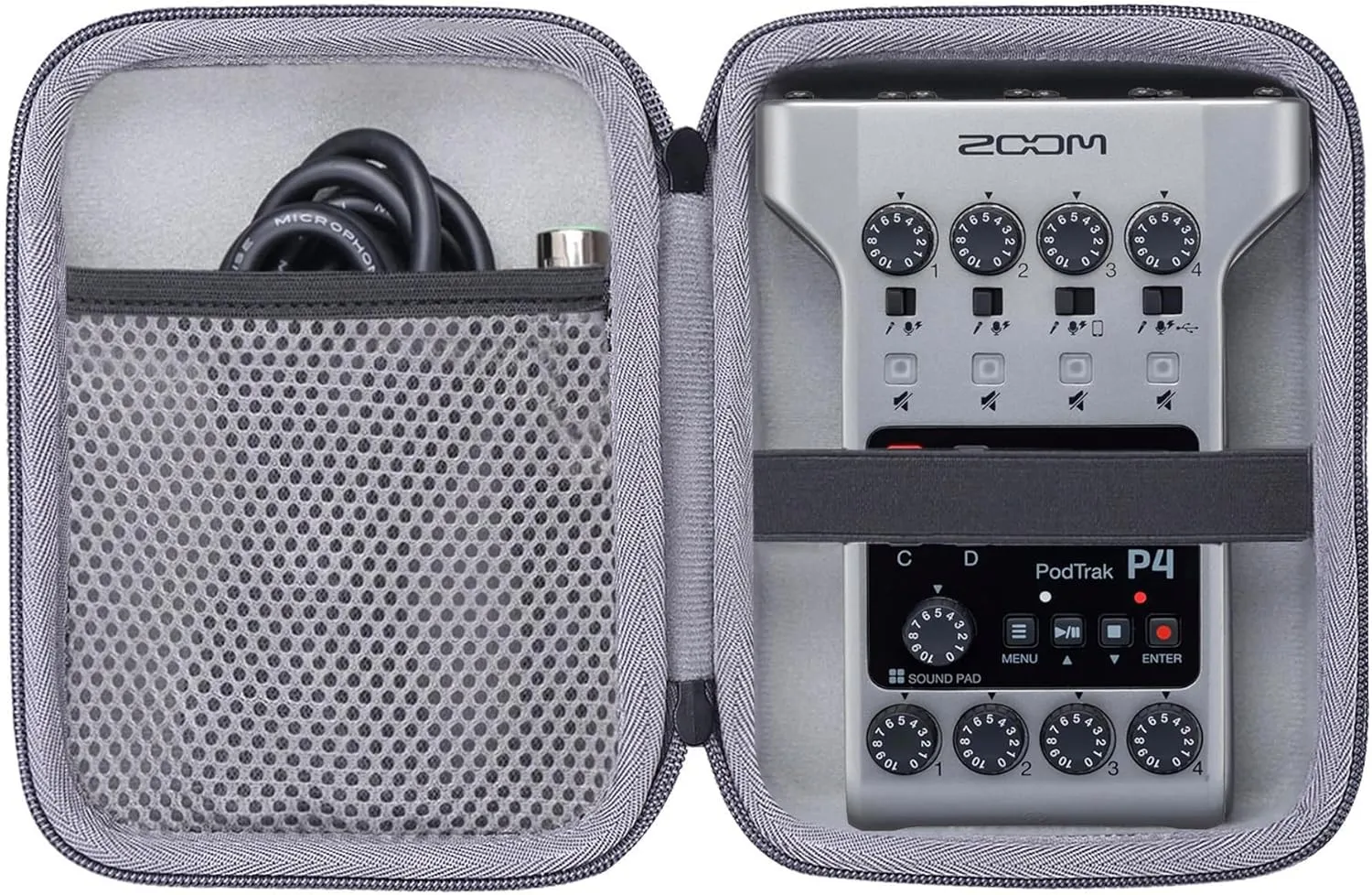 co2CREA for Zoom PodTrak P4 Podcast Recorder Hard Protective Case, Portable Travel Case Replacement