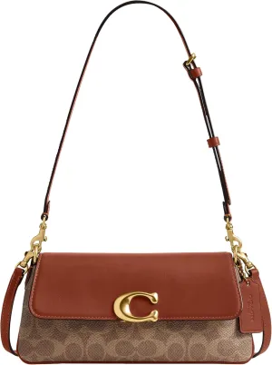 Coach Jet Shoulder Bag in Signature Canvas, B4/Tan Caramel
