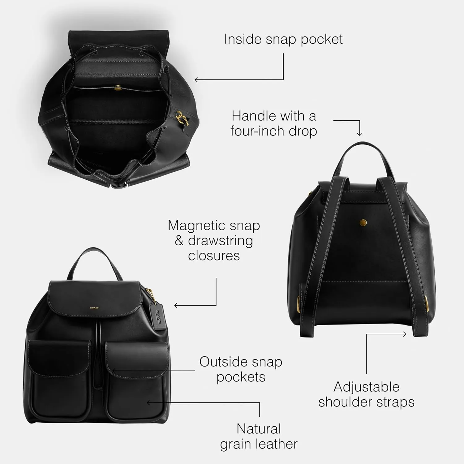 COACH Women's Crosby Backpack 28, B4/Black, One Size