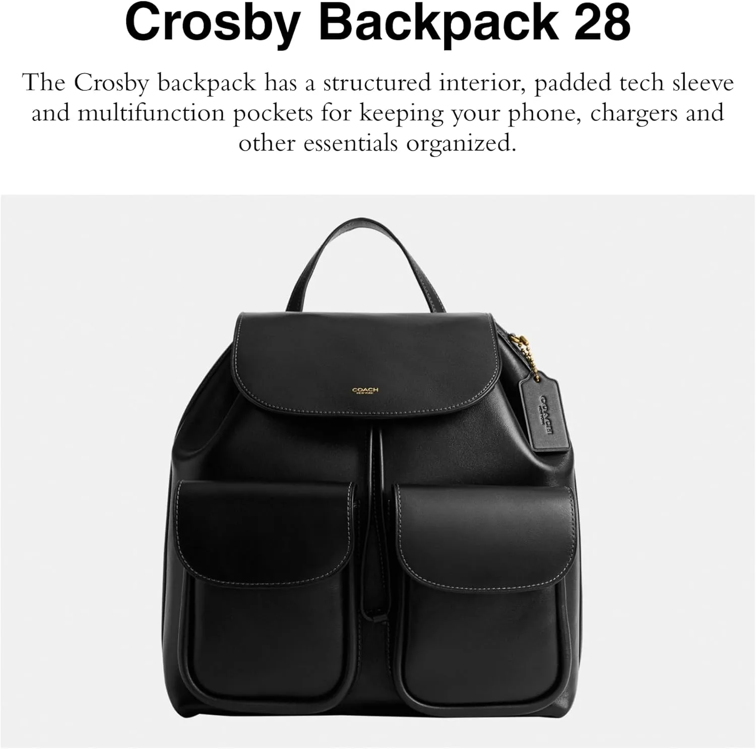 COACH Women's Crosby Backpack 28, B4/Black, One Size
