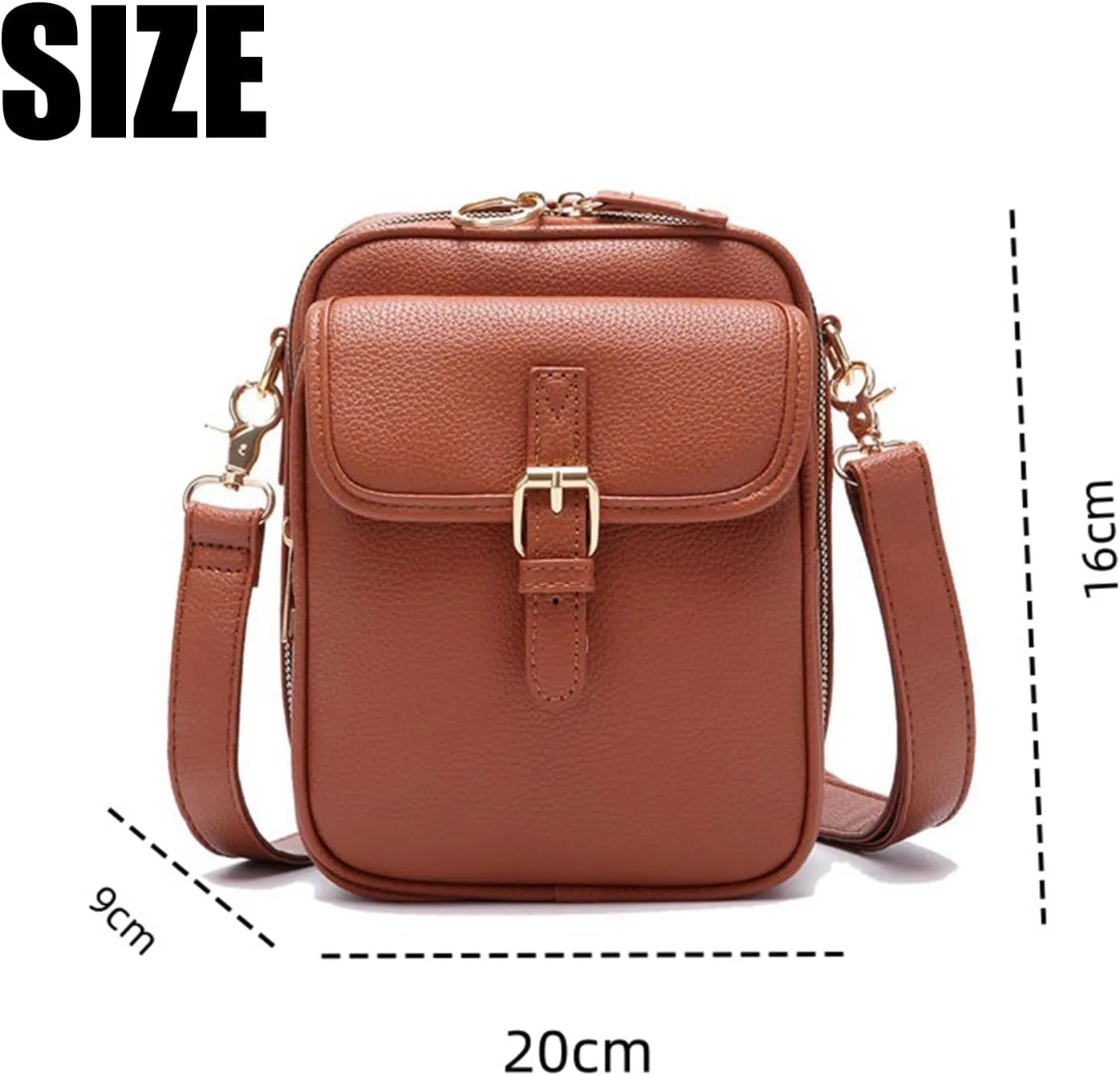 Collaboraten1 Crossbody Leather Bag, Urvashi Crossbody Bag, Women Retro Double-Layer Large Capacity