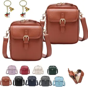 Collaboraten1 Crossbody Leather Bag, Vintage Double Layer Urvashi Crossbody Leather Bag for Women