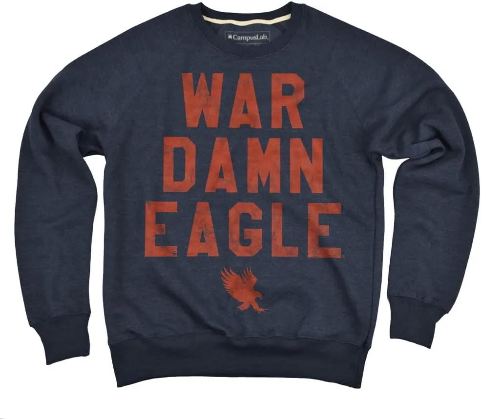 Collegiate Distressed Spirit Phrase Unisex Adult Slim Fit Crewneck Sweatshirt Collection