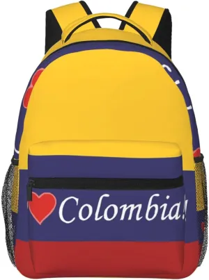 Colombian Colombia Flag Backpack Casual Laptop Backpack Double Shoulder Bag Lightweight Backpack For Women Men Travel