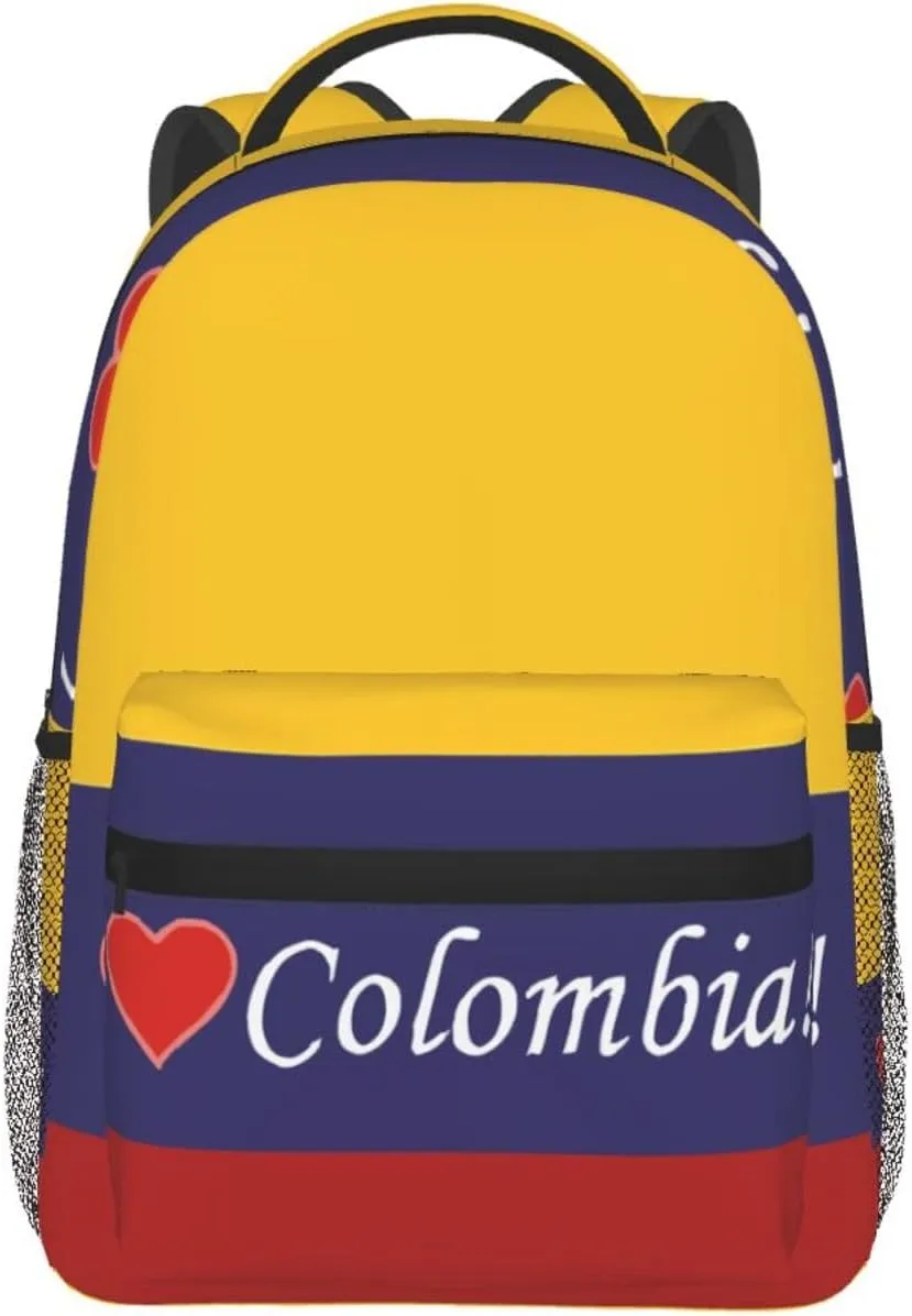 Colombian Colombia Flag Backpack Casual Laptop Backpack Double Shoulder Bag Lightweight Backpack For Women Men Travel