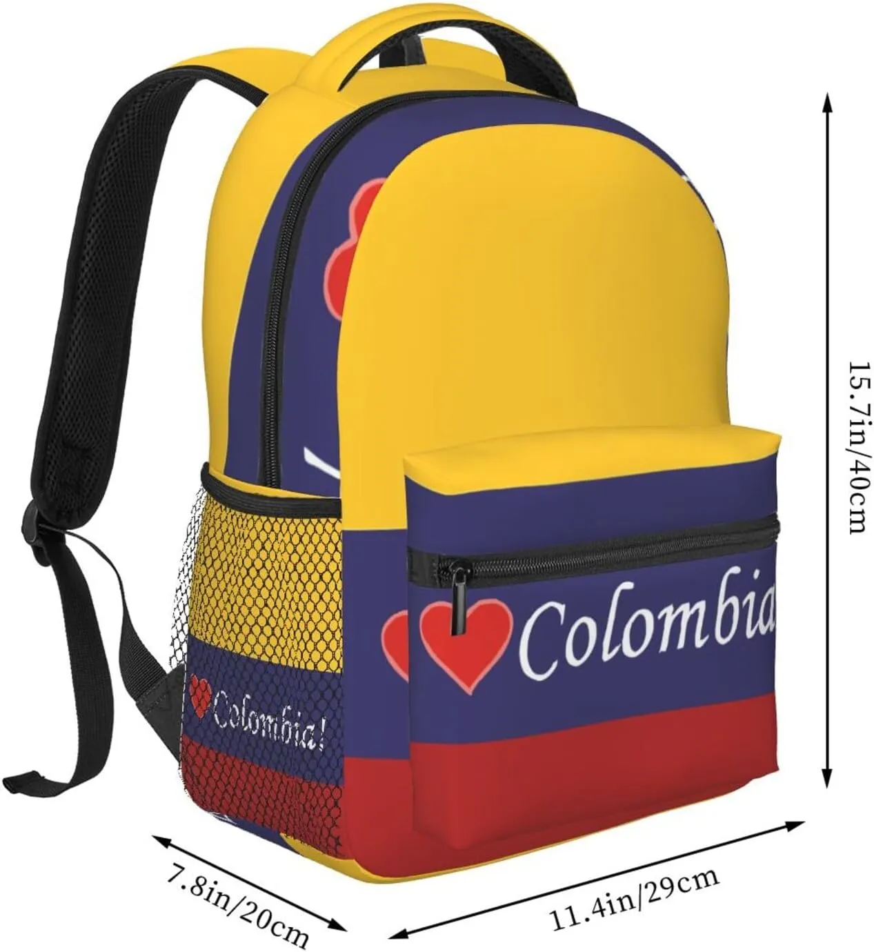 Colombian Colombia Flag Backpack Casual Laptop Backpack Double Shoulder Bag Lightweight Backpack For Women Men Travel
