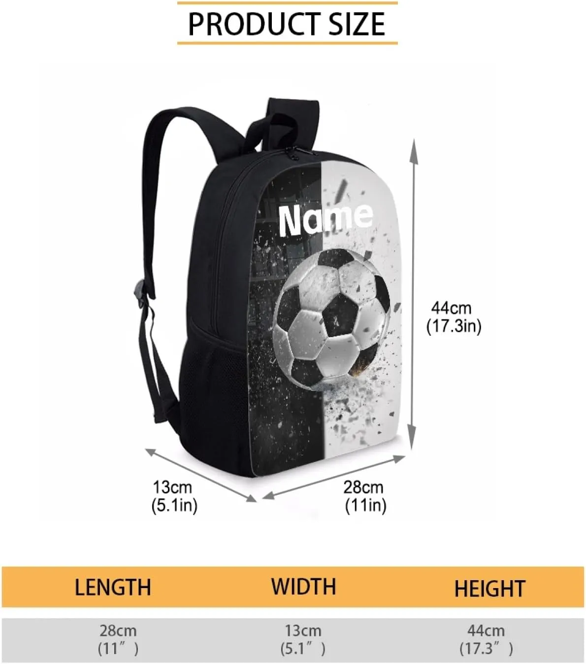 Coloranimal Soccer Backpack Universe Planets Printing School Bags for Kids Personalized Customized Your Name Schoolbag