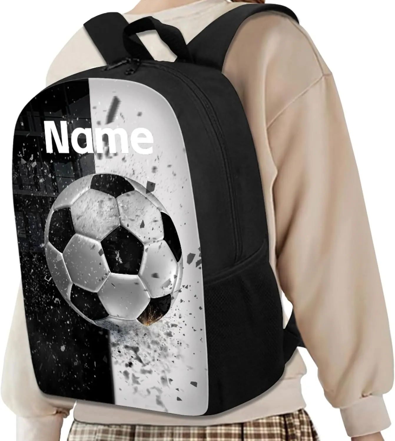 Coloranimal Soccer Backpack Universe Planets Printing School Bags for Kids Personalized Customized Your Name Schoolbag