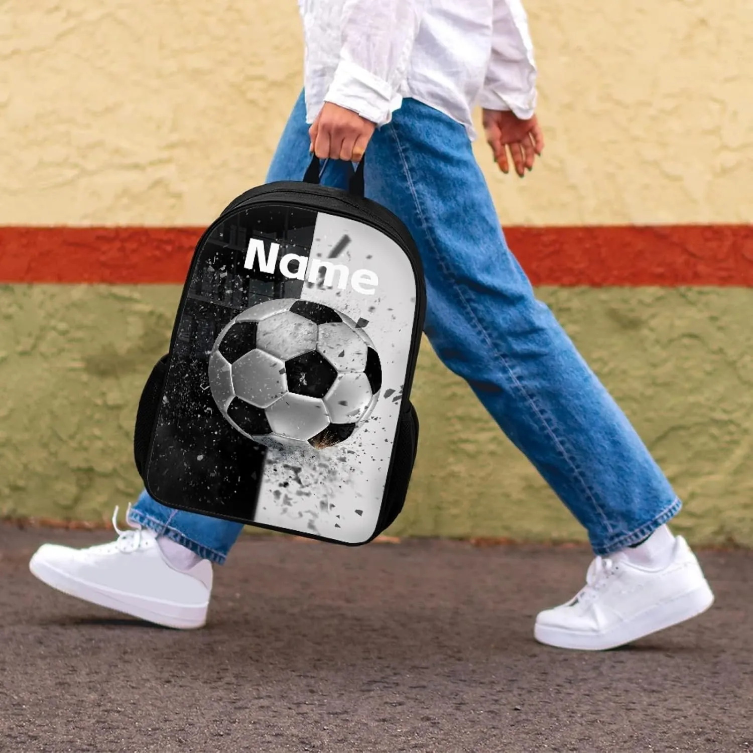 Coloranimal Soccer Backpack Universe Planets Printing School Bags for Kids Personalized Customized Your Name Schoolbag