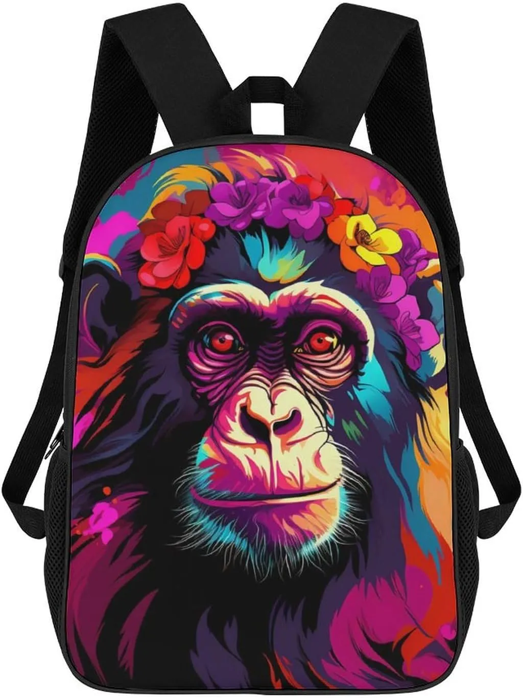 Colorful Garland Gorilla Travel Laptop Backpack for Men Women Fashion 17 Inch Shoulder Bag Bookbag Daypack