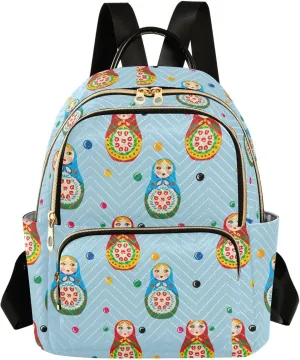Colorful Russian Nesting Dolls Backpack Purse for Women Small Shoulder Bags Fashion Travel Bag Casual Daypack Travel Bag M 202c1177