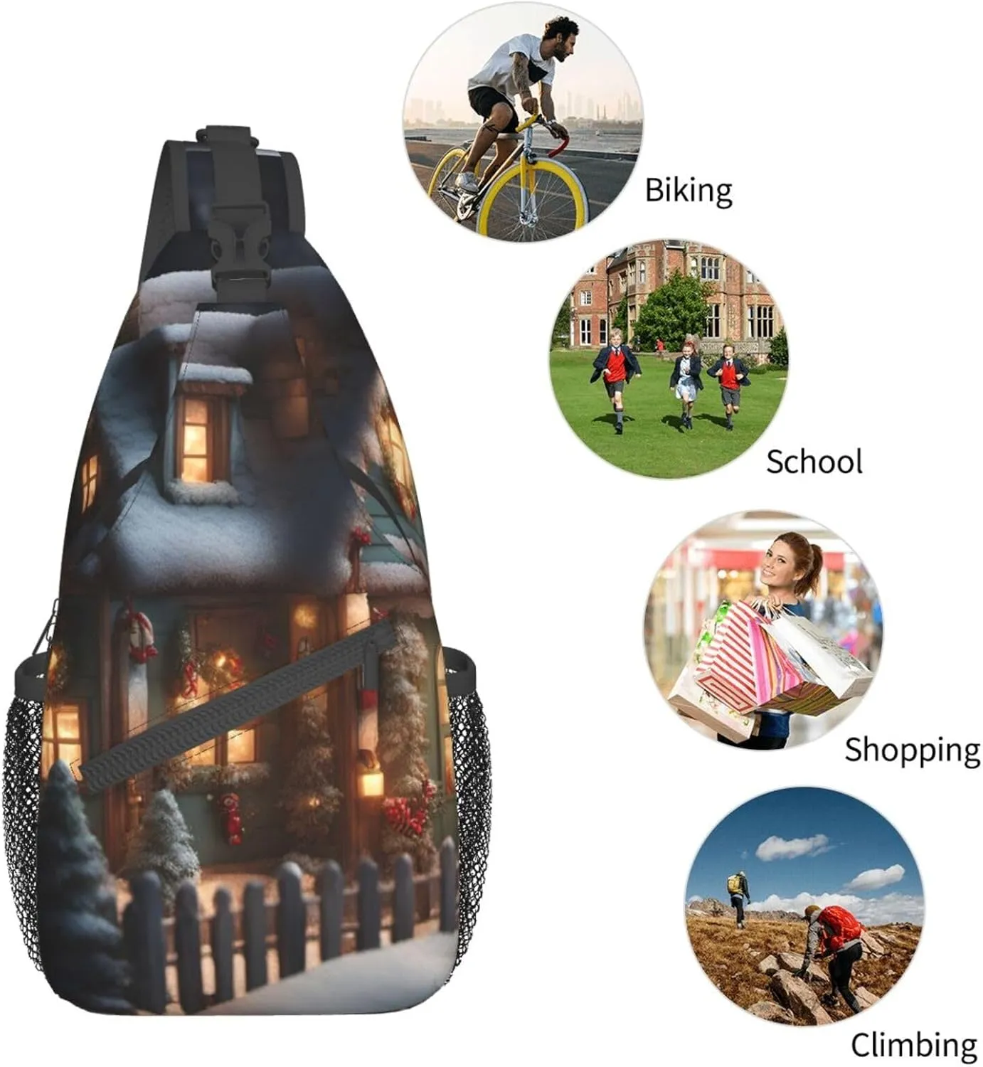 Colorful Star 1 Printed Canvas Sling Bag Crossbody Backpack, Hiking Daypack Chest Bag For Women Men