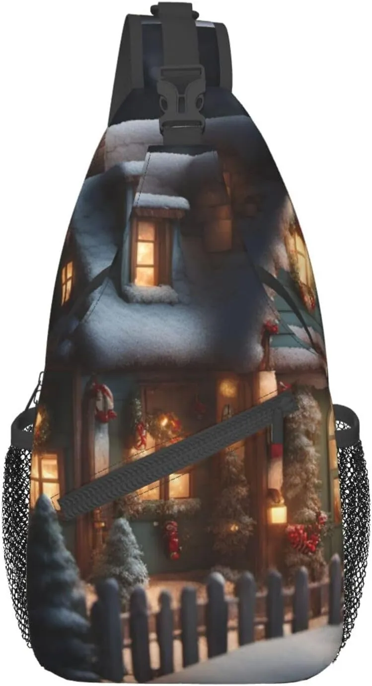 Colorful Star 1 Printed Canvas Sling Bag Crossbody Backpack, Hiking Daypack Chest Bag For Women Men