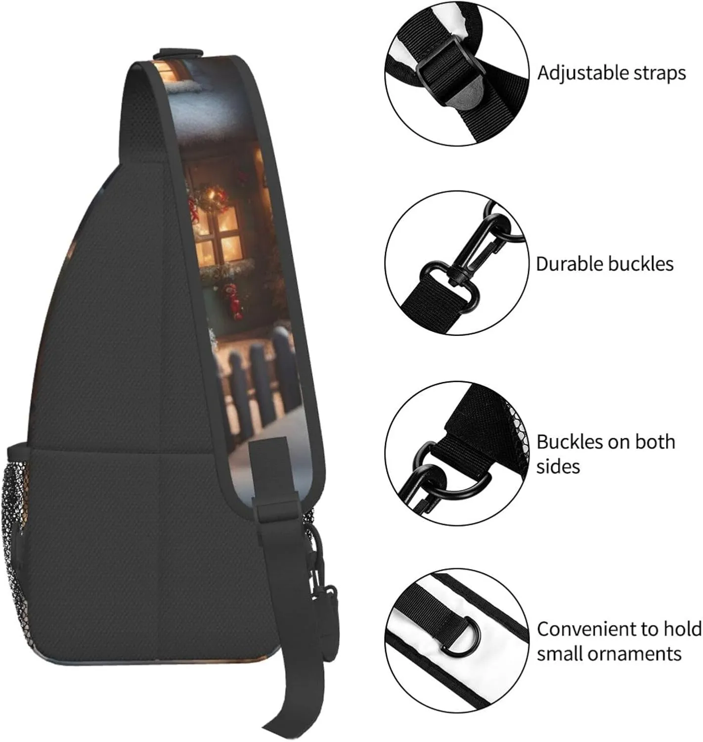 Colorful Star 1 Printed Canvas Sling Bag Crossbody Backpack, Hiking Daypack Chest Bag For Women Men