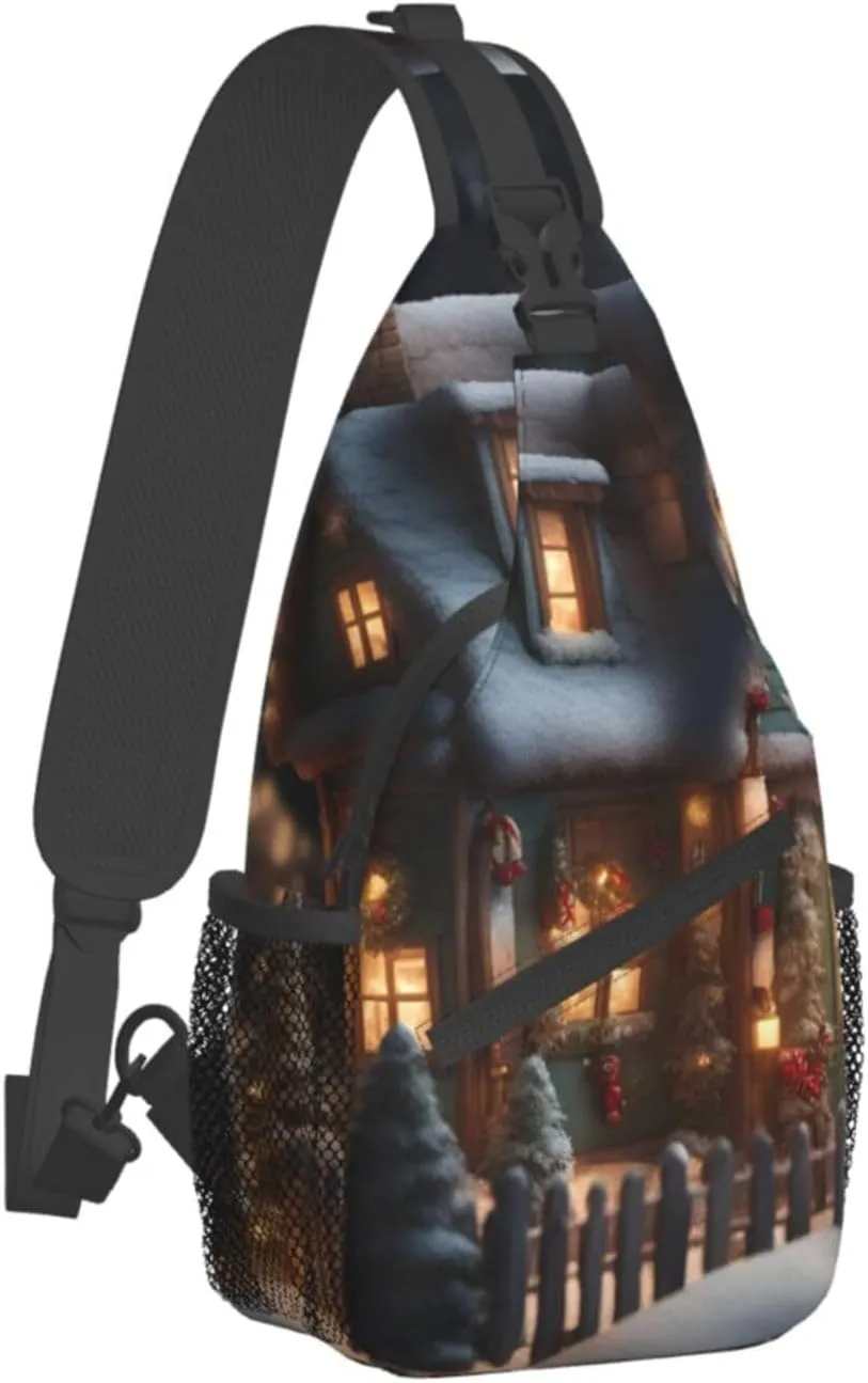 Colorful Star 1 Printed Canvas Sling Bag Crossbody Backpack, Hiking Daypack Chest Bag For Women Men