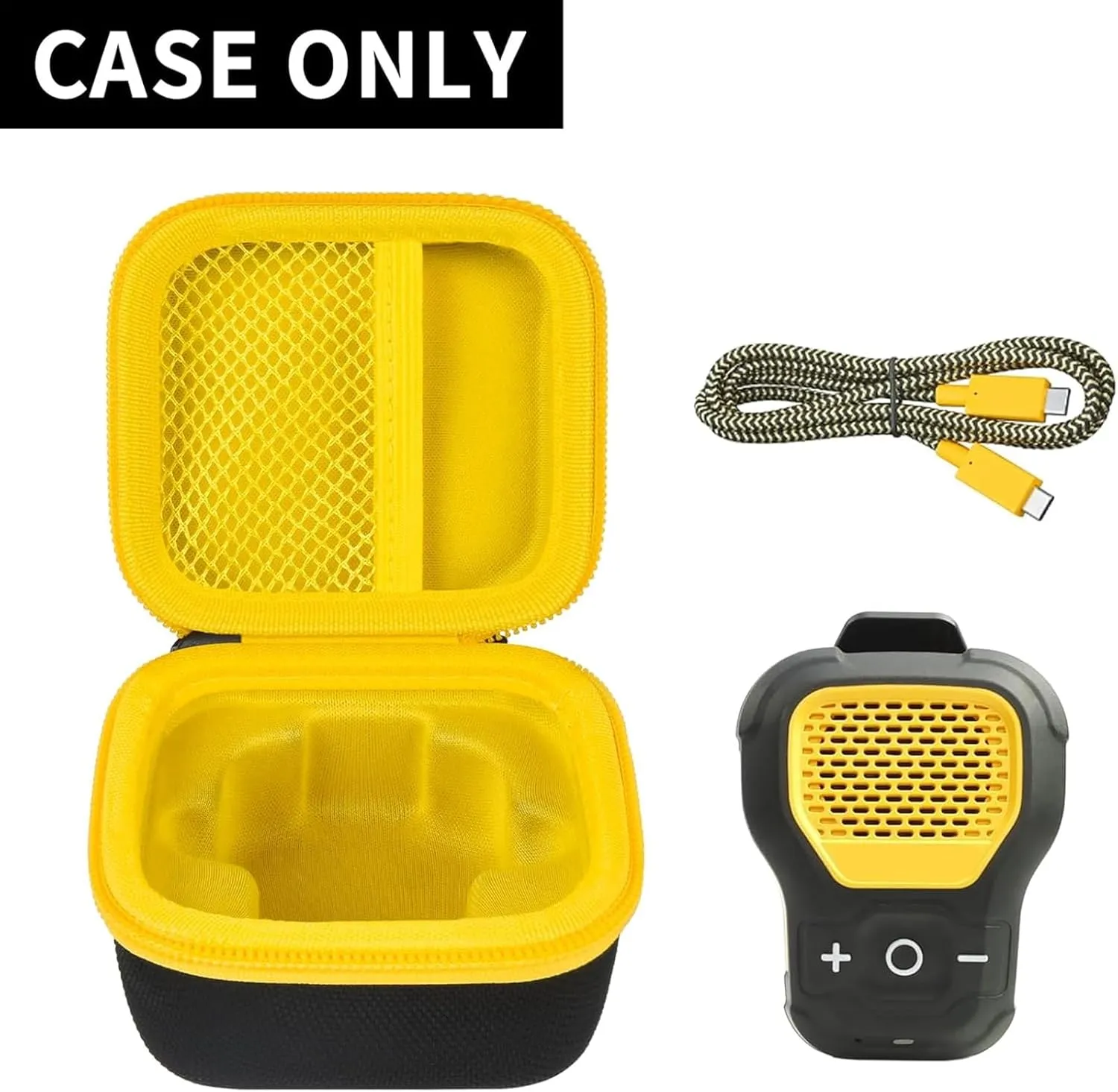 COMECASE Case Compatible with DEWALT Wearable Bluetooth Speaker, Magnetic Clip-On Wireless Portable Mini Speaker Storage Holder Bag - Inside Yellow (Box Only)