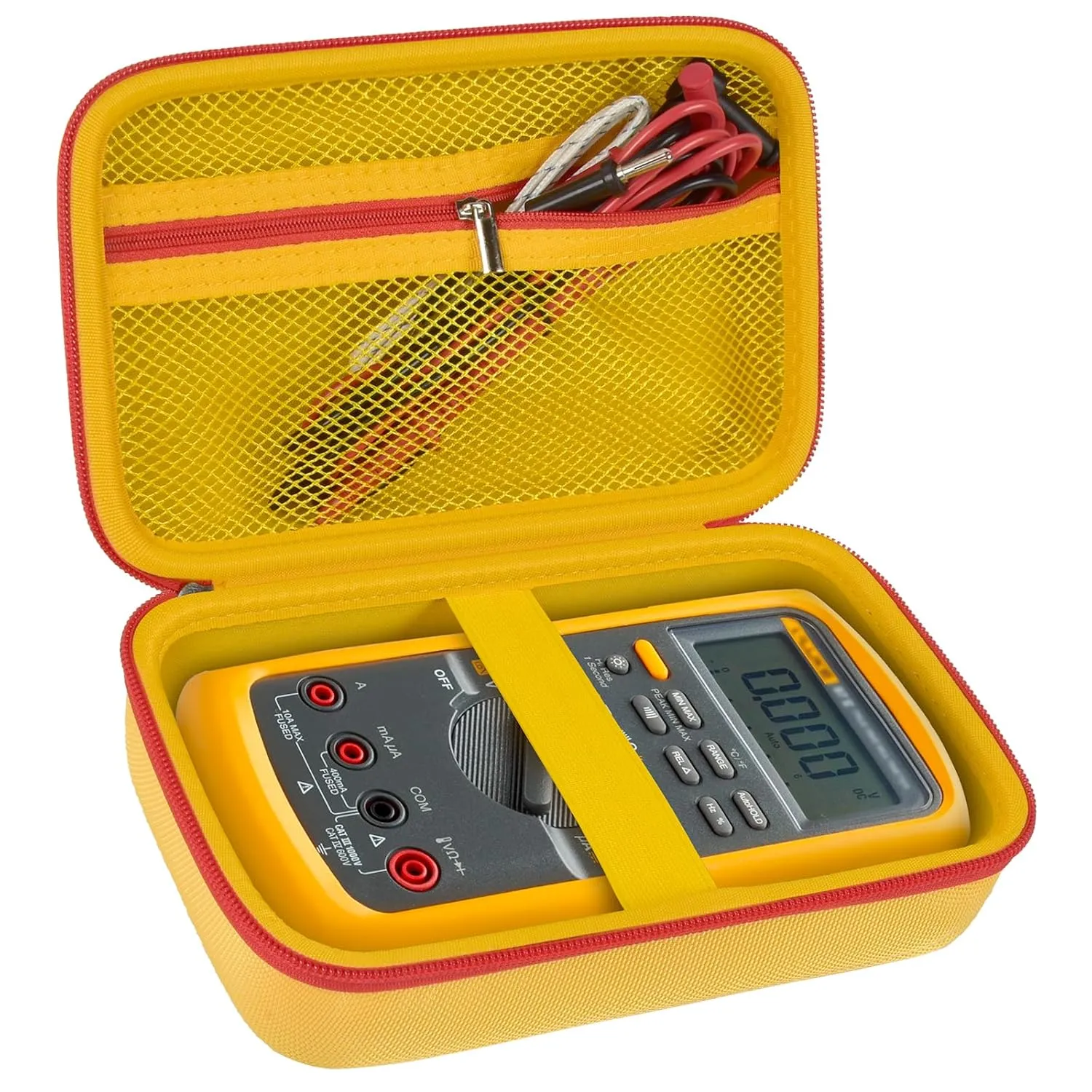 Comecase Hard Carrying Case for Fluke 87-V/ 87V Max/ 88V/ 15B / 17B  and More Digital Multimeter, Protective Travel Storage Bag - Yellow