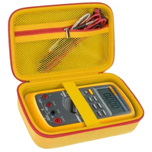 Comecase Hard Carrying Case for Fluke 87-V/ 87V Max/ 88V/ 15B / 17B  and More Digital Multimeter, Protective Travel Storage Bag - Yellow