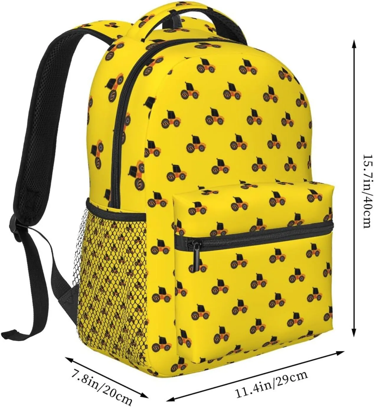 Construction Road Roller Truck Backpack Lightweight Laptop Backpack Casual Daypack Travel Double Shoulder Bag For Women Men