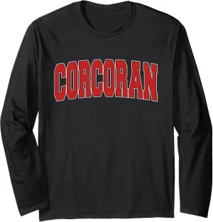 CORCORAN CA CALIFORNIA Varsity Style USA Vintage Sports Long Sleeve T-Shirt