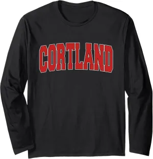 CORTLAND NY NEW YORK Varsity Style USA Vintage Sports Long Sleeve T-Shirt