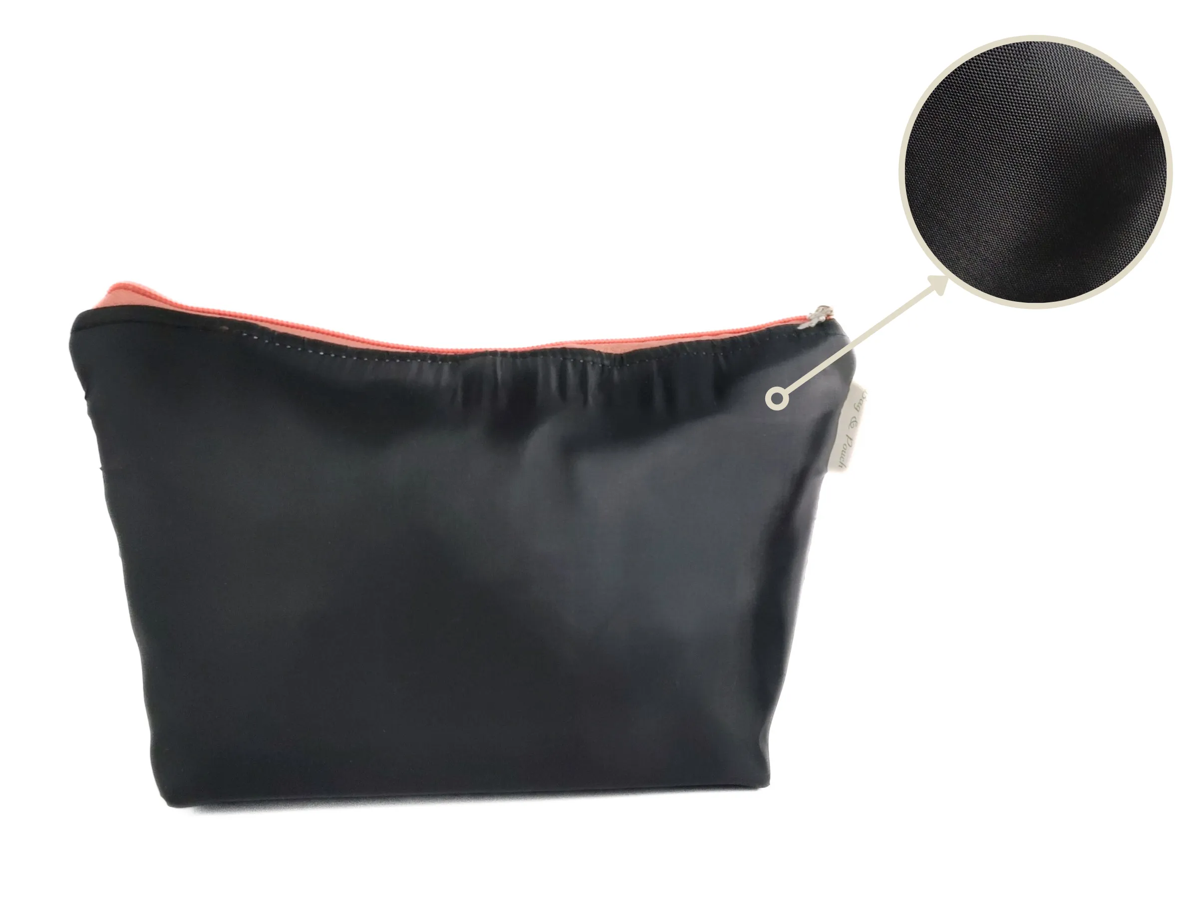 Cosmetic Pouch | Travel Pouch | Organizer Combo Black (Black and Salmon)