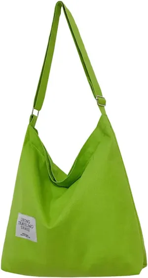 Covelin Women's Retro Large Size Canvas Shoulder Bag Hobo Crossbody Handbag Casual Tote