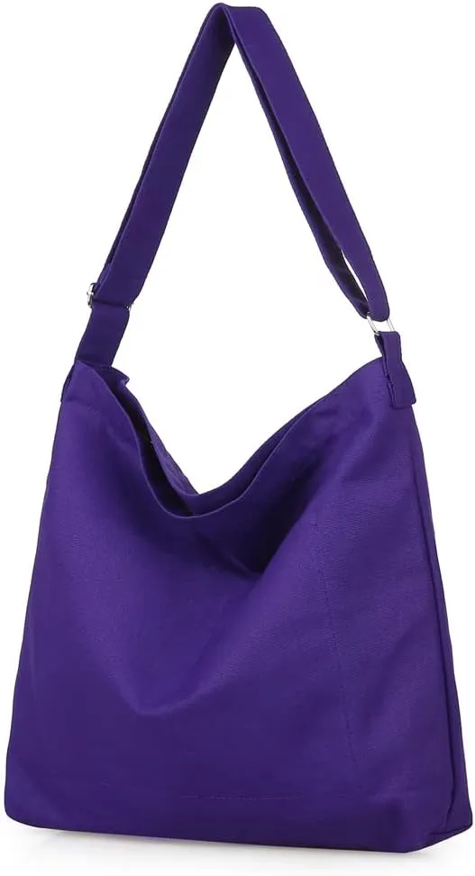 Covelin Women's Retro Large Size Canvas Shoulder Bag Hobo Crossbody Handbag Casual Tote