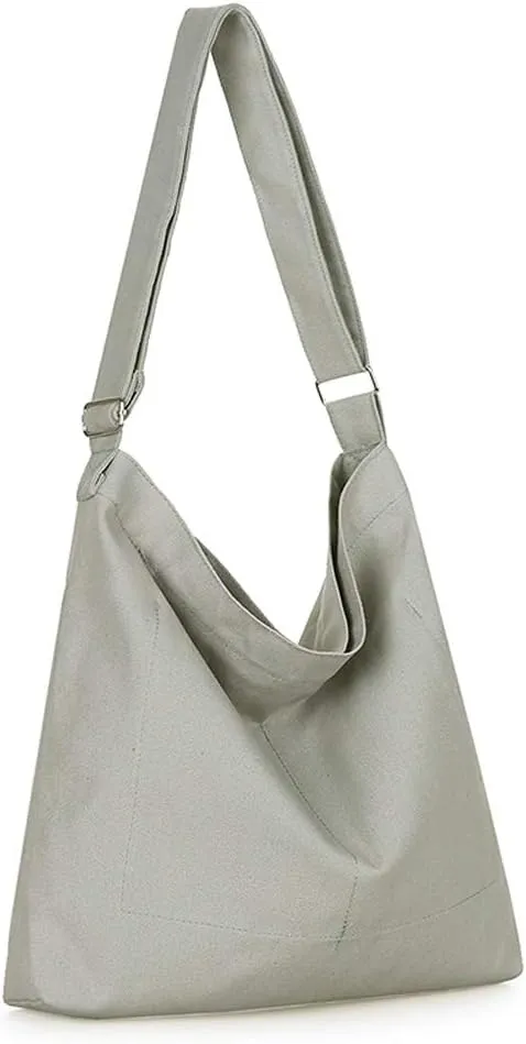 Covelin Women's Retro Large Size Canvas Shoulder Bag Hobo Crossbody Handbag Casual Tote