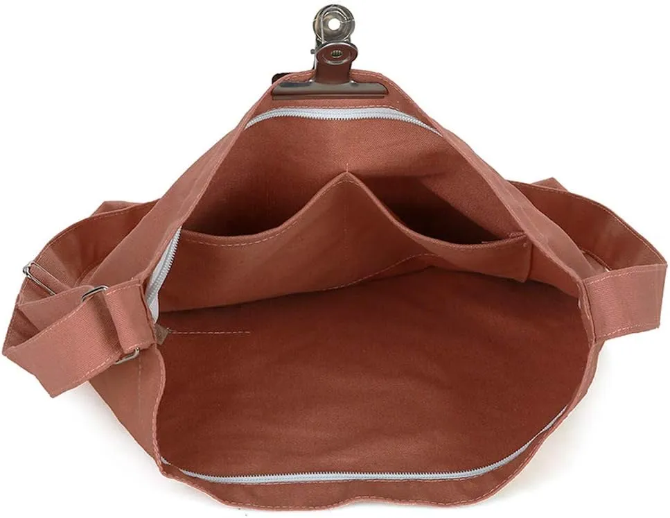 Covelin Women's Retro Large Size Canvas Shoulder Bag Hobo Crossbody Handbag Casual Tote