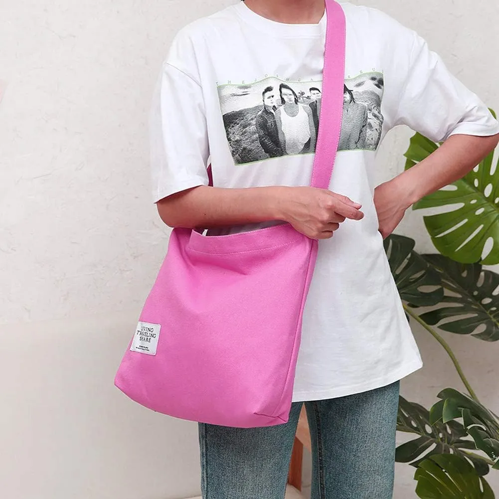 Covelin Women's Retro Large Size Canvas Shoulder Bag Hobo Crossbody Handbag Casual Tote