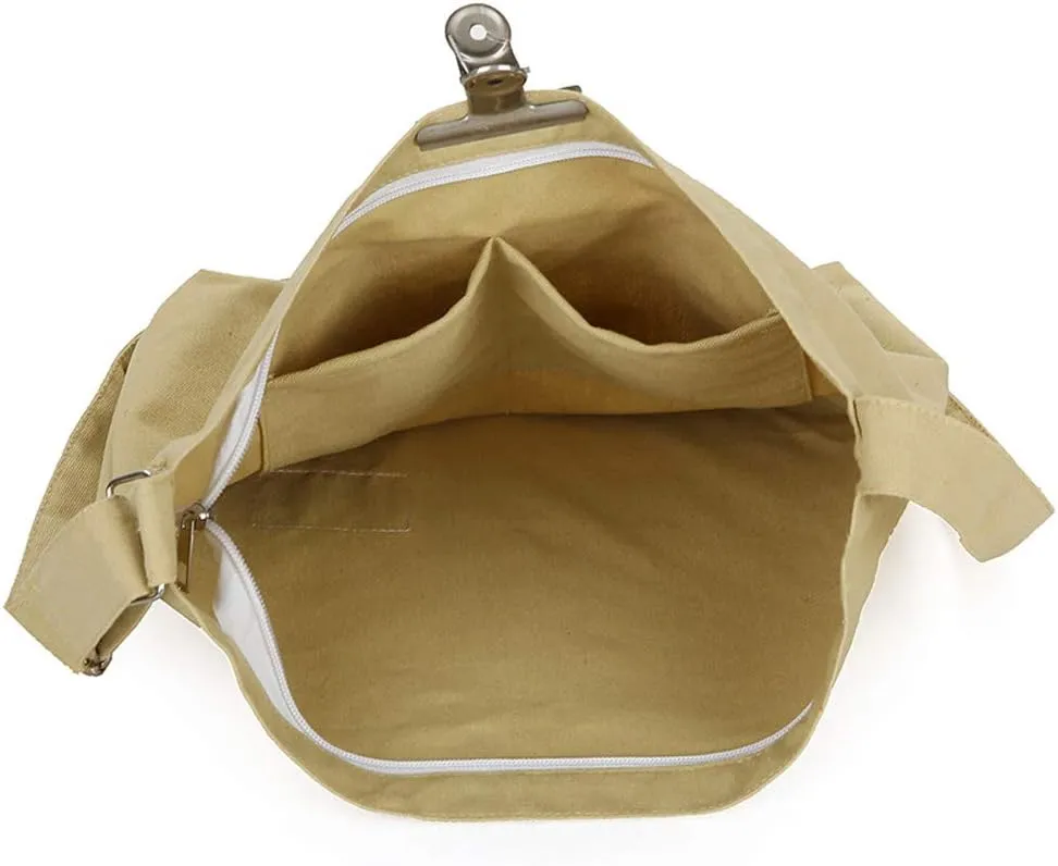 Covelin Women's Retro Large Size Canvas Shoulder Bag Hobo Crossbody Handbag Casual Tote