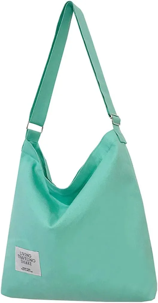 Covelin Women's Retro Large Size Canvas Shoulder Bag Hobo Crossbody Handbag Casual Tote