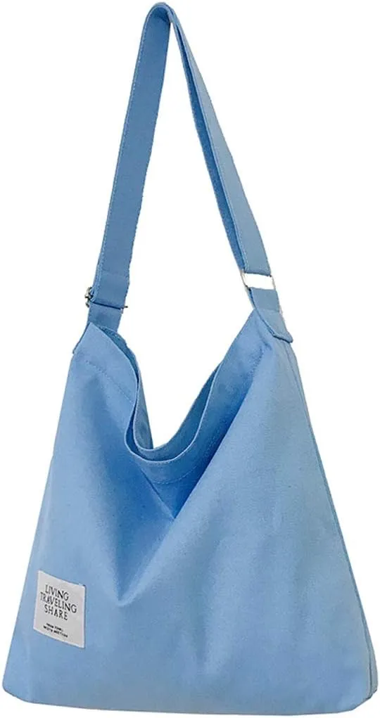 Covelin Women's Retro Large Size Canvas Shoulder Bag Hobo Crossbody Handbag Casual Tote