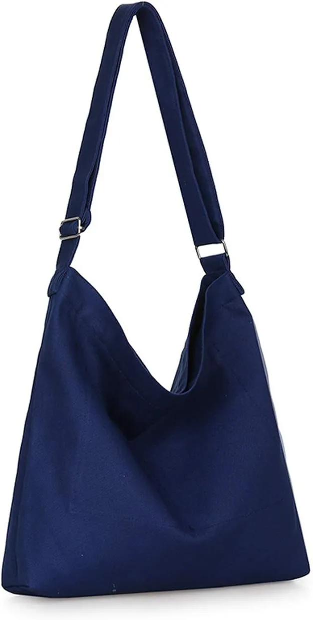 Covelin Women's Retro Large Size Canvas Shoulder Bag Hobo Crossbody Handbag Casual Tote