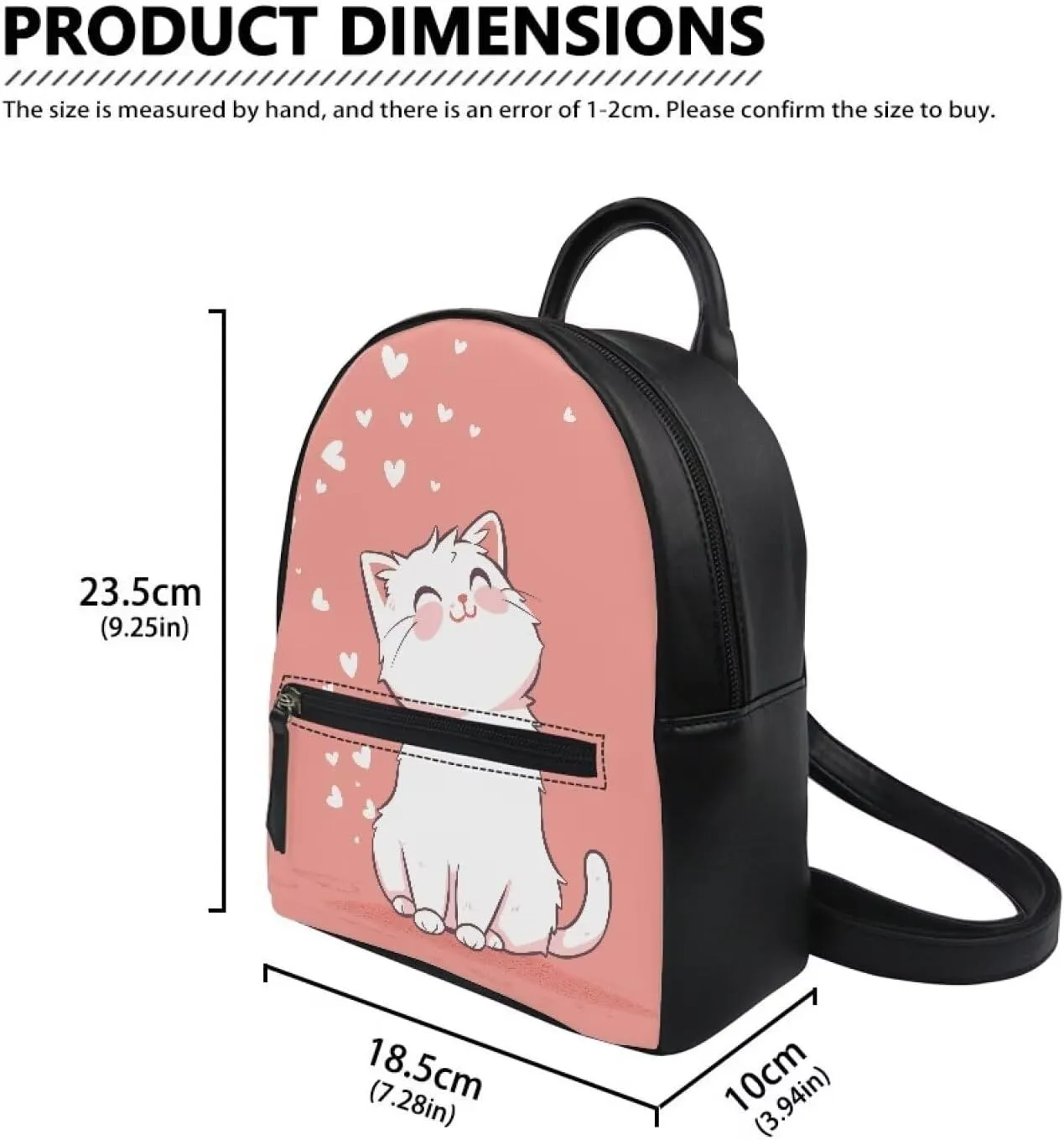 Cozeyat Cute Cat Mini Backpack Purse for Women Girls Cute Small Backpack Purse Casual Lightweight Daypack Fashion Bookbags Travel Bag Ladies Zipper Shoulder Bags