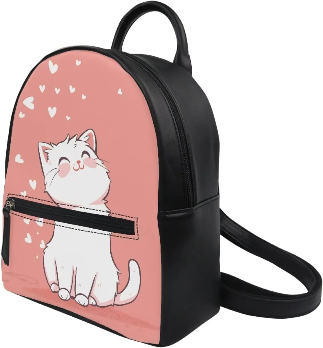 Cozeyat Cute Cat Mini Backpack Purse for Women Girls Cute Small Backpack Purse Casual Lightweight Daypack Fashion Bookbags Travel Bag Ladies Zipper Shoulder Bags