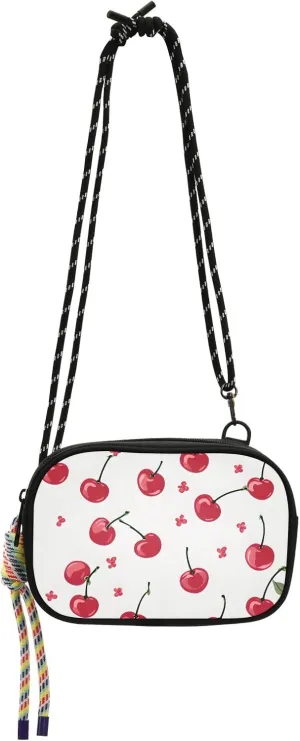 Crossbody Bag Cherry Berries on Stem Phone Purse Small Handbag