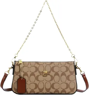 Crossbody Bag for Women Crescent Shape Zipper Closure with Gold Chain