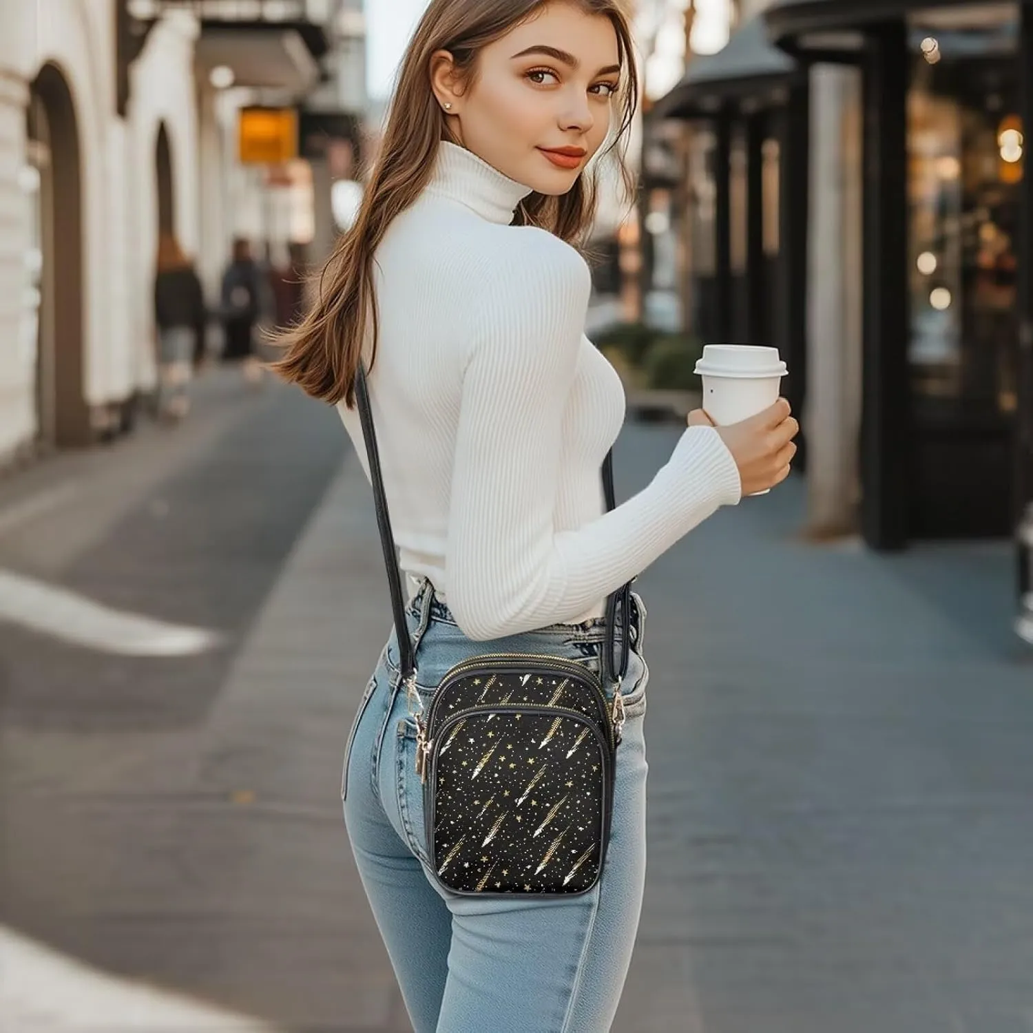 Crossbody Bag for Women Multi Pocket Sling Shoulder Purses Travel Leather Zipper Designer Satchel Adjustable Strap