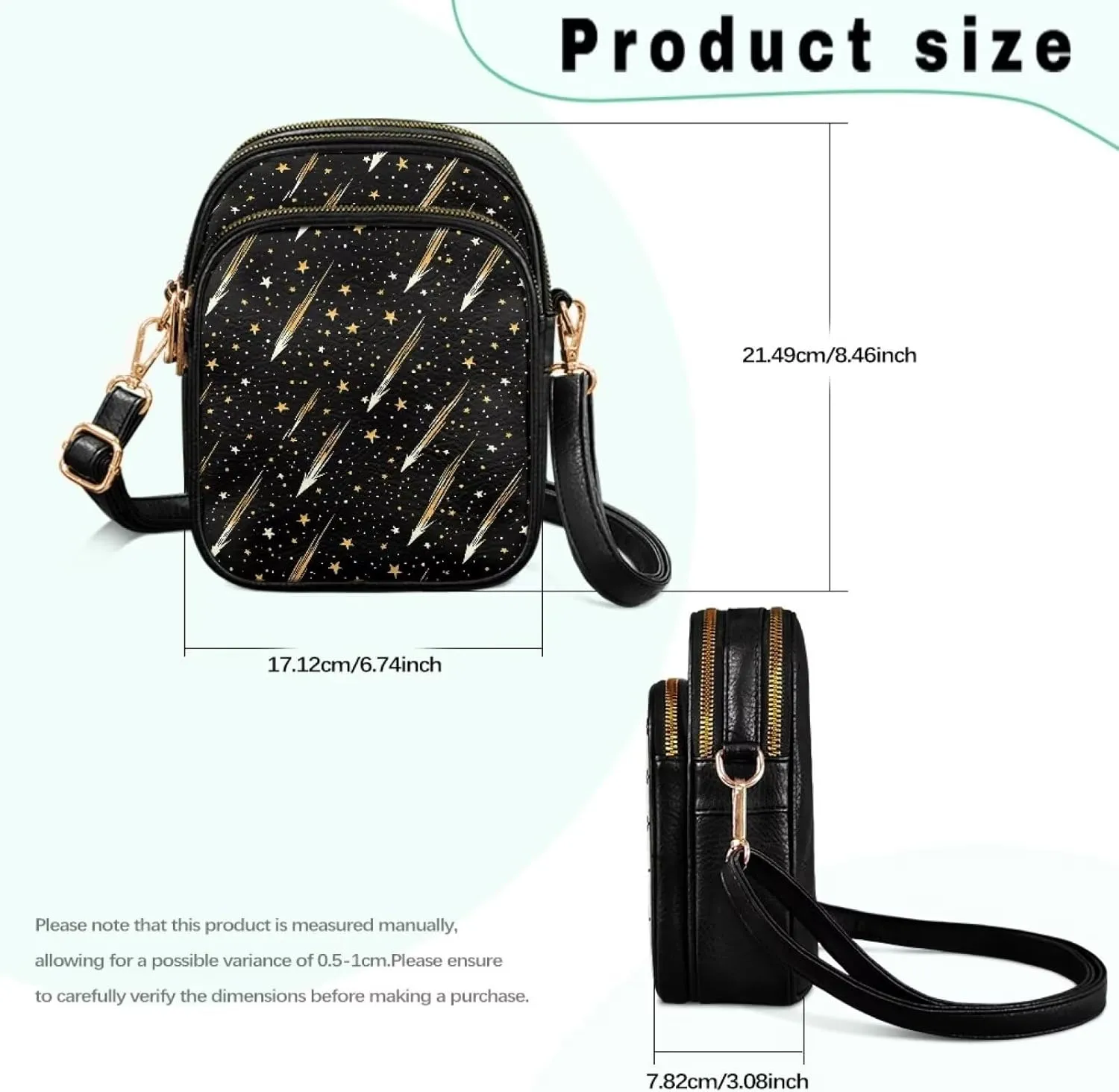 Crossbody Bag for Women Multi Pocket Sling Shoulder Purses Travel Leather Zipper Designer Satchel Adjustable Strap