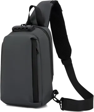 Crossbody Bag Functional Wind Large Capacity Code Lock Chest Bag Men's Casual Business 1 Shoulder Bag