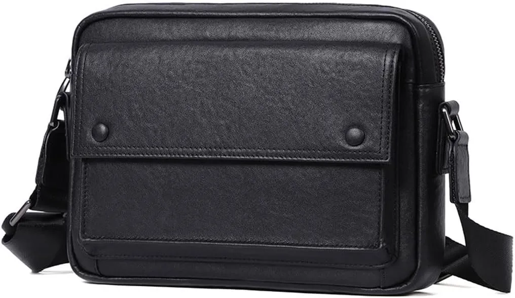 Crossbody bag, men's leather shoulder bag, top layer cowhide men's bag, casual