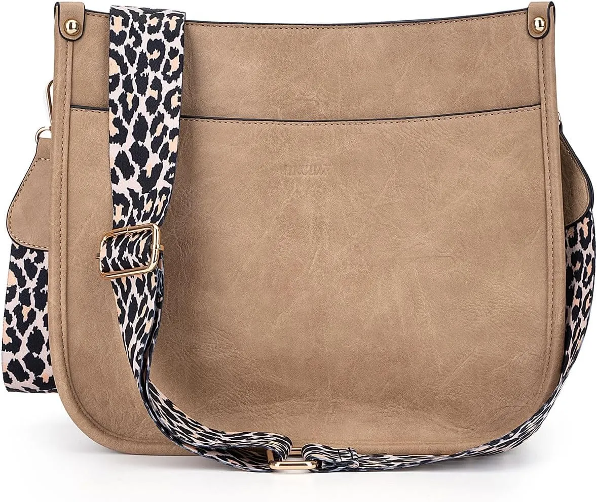 Crossbody Bag Women Vegan Leather Hobo Handbag Trendy Crossbody Shoulder Bag Purses For Women with 2 Adjustable Strap